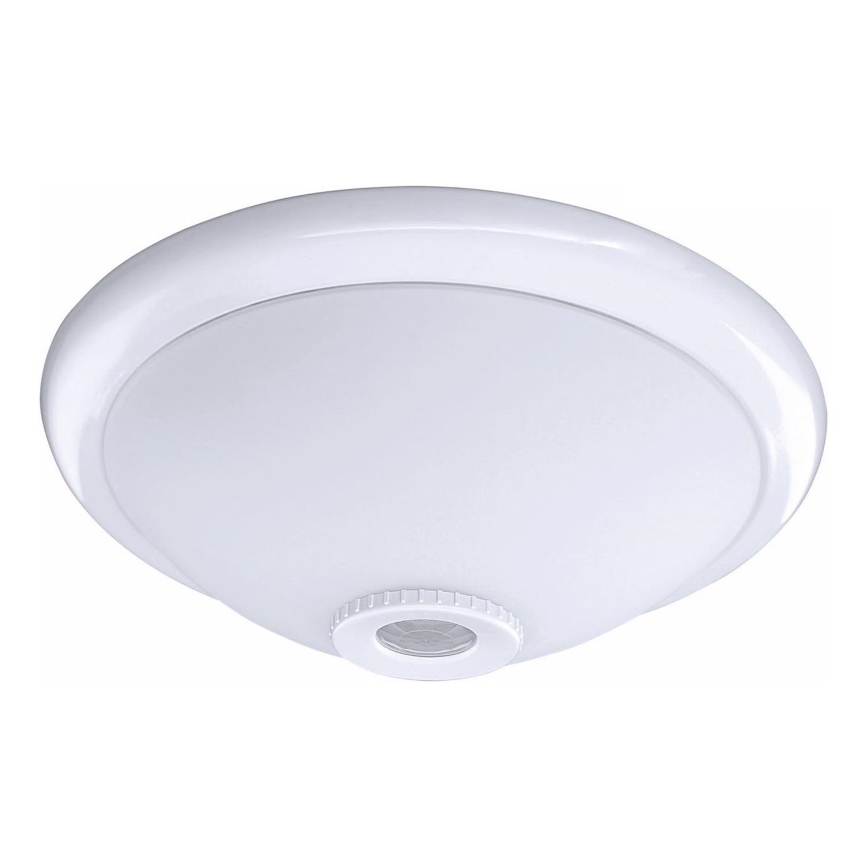 Плафон с датчик за движение и за здрач MANA 2xE27/40W/230V Ø30 см бял