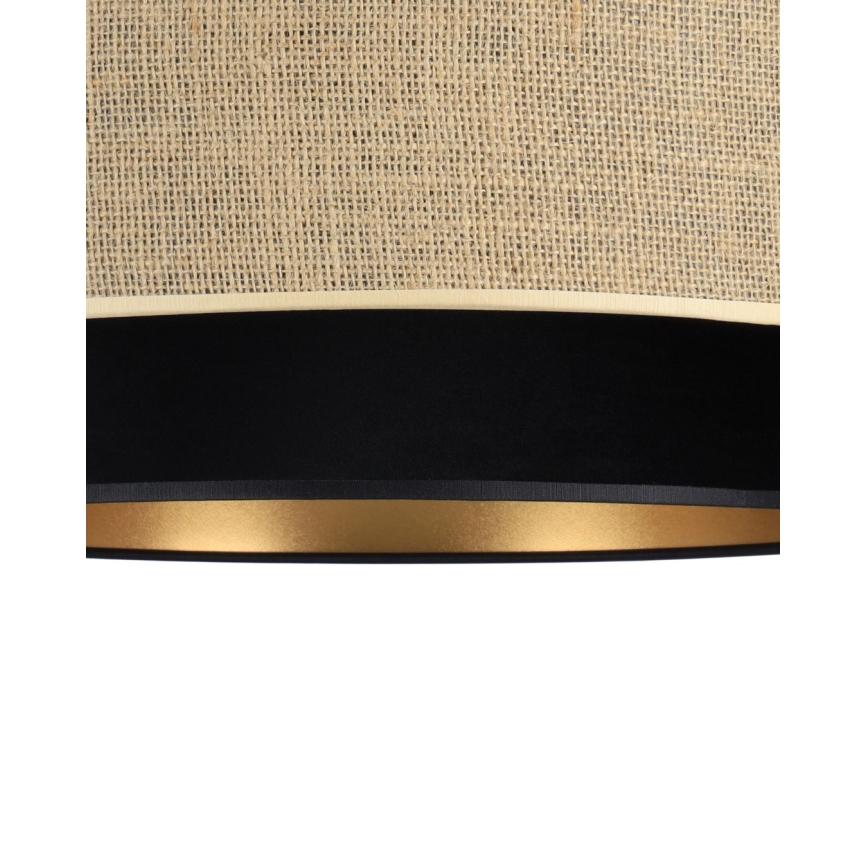 Плафон SARTA 1xE27/60W/230V Ø 45 см черен/джут