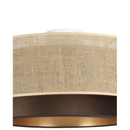 Плафон SARTA 1xE27/60W/230V Ø 45 см кафяв/юта