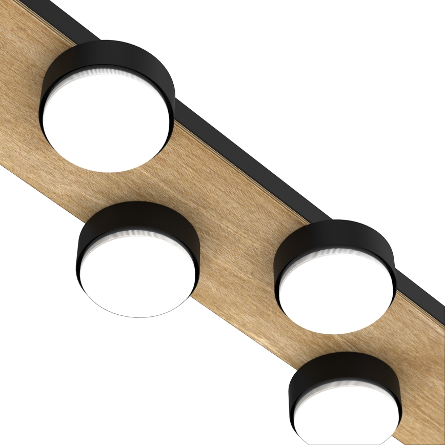 Плафон SEMA 6xGX53/15W/230V черен/кафяв/дъб