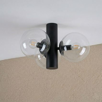 Плафон SFERIO 3xE14/5W/230V черен/прозрачен