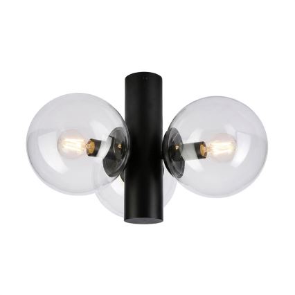 Плафон SFERIO 3xE14/5W/230V черен/прозрачен