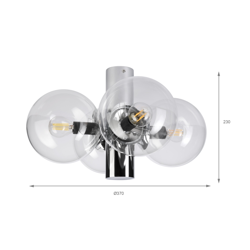 Плафон SFERIO 4xE14/5W/230V лъскав хром/прозрачен