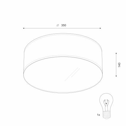Плафон SIRJA 1xE27/60W/230V Ø 35 см бежов