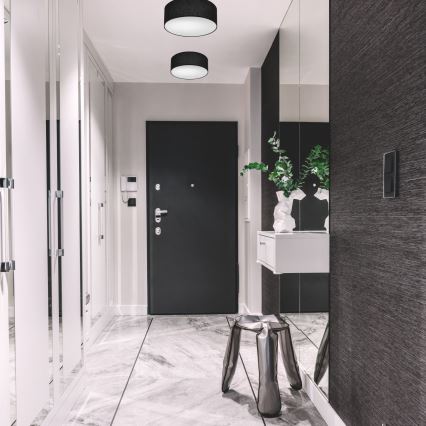 Плафон SIRJA 1xE27/60W/230V Ø 35 см черен