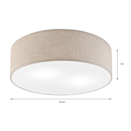 Плафон SIRJA 2xE27/15W/230V диам. 45 cm бежов