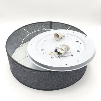 Плафон SIRJA 2xE27/15W/230V, диаметър 45 см, сив