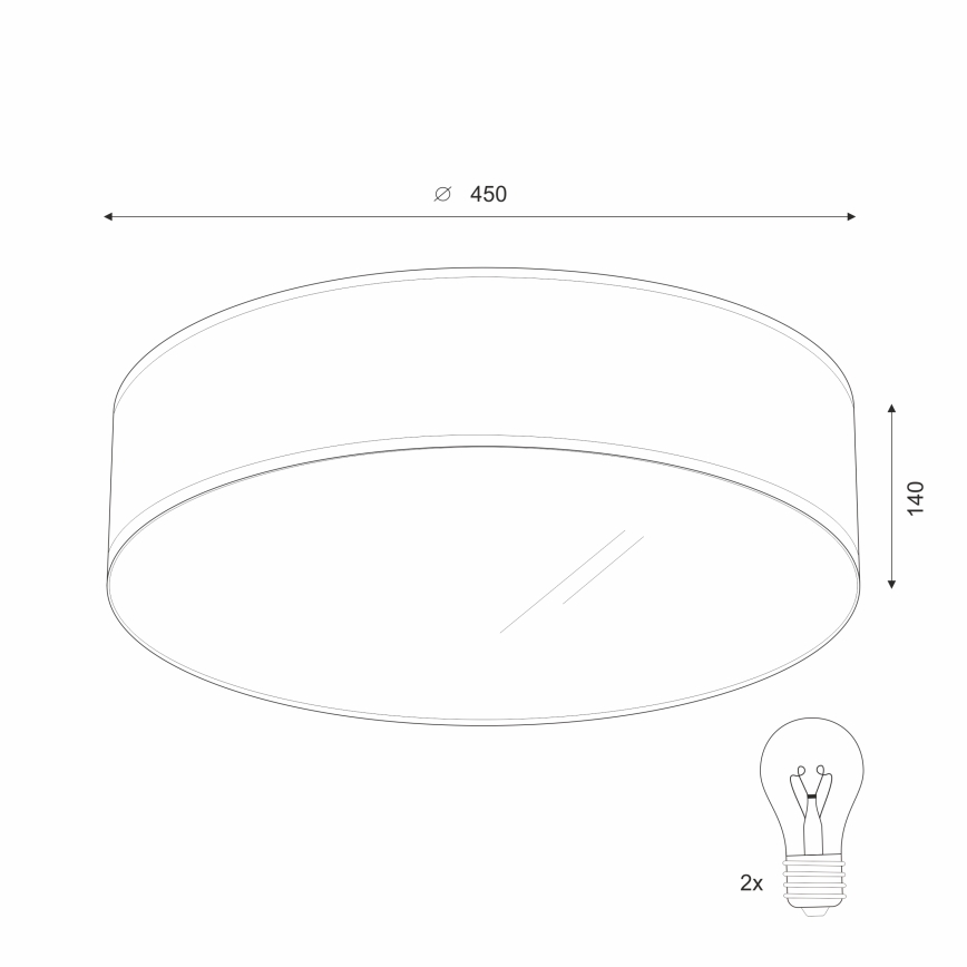 Плафон SIRJA 2xE27/60W/230V Ø 45 см кремав
