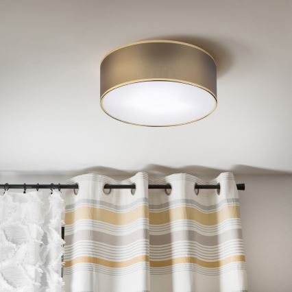 Плафон SIRJA DOUBLE 2xE14/15W/230V Ø 35 см кафяв/златист
