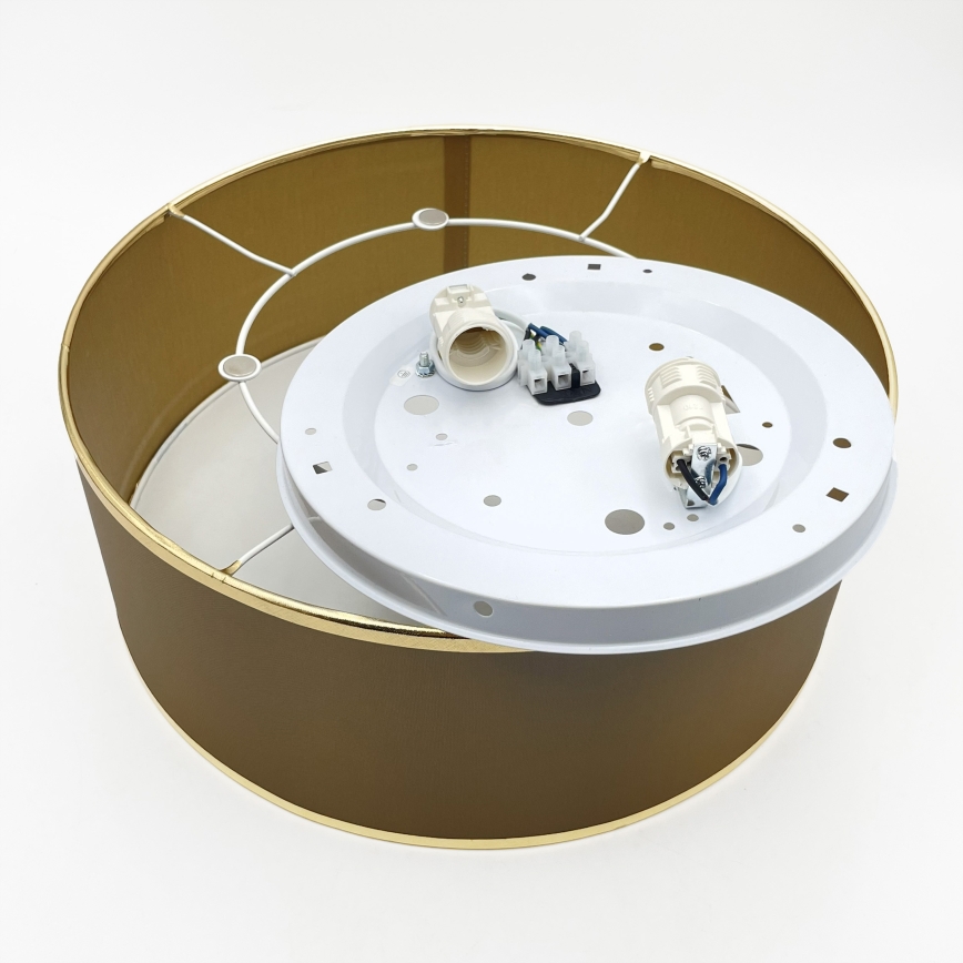 Плафон SIRJA DOUBLE 2xE14/15W/230V Ø 35 см кафяв/златист