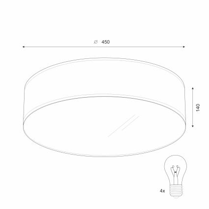 Плафон SIRJA DOUBLE 4xE27/15W/230V Ø 45 см кремав