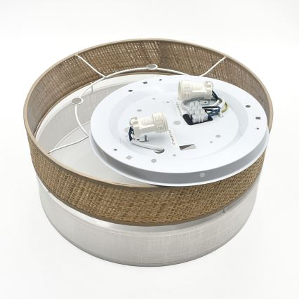 Плафон SIRJA DOUBLE BOHO 2xE14/15W/230V Ø 35 cm бежов/бял