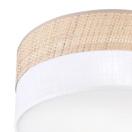 Плафон SIRJA DOUBLE BOHO, 2xE14/15W/230V, Ø 35 см, бежово/бяло