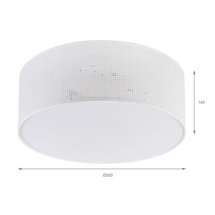 Плафон SIRJA PLISADO 2xE27/15W/230V Ø 35 см бял