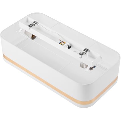Плафон SIRJA SQUARE STRIPE 2xE27/15W/230V бял/златист