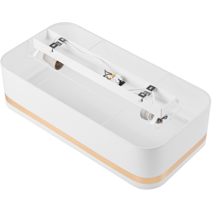 Плафон SIRJA SQUARE STRIPE 2xE27/15W/230V бял/златист