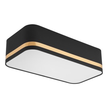 Плафон SIRJA SQUARE STRIPE 2xE27/15W/230V черен/златист