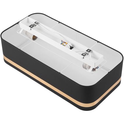 Плафон SIRJA SQUARE STRIPE 2xE27/15W/230V черен/златист