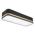 Плафон SIRJA SQUARE STRIPE 3xE27/15W/230V черен/златист