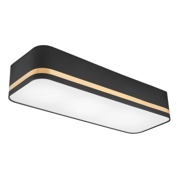 Плафон SIRJA SQUARE STRIPE 3xE27/15W/230V черен/златист