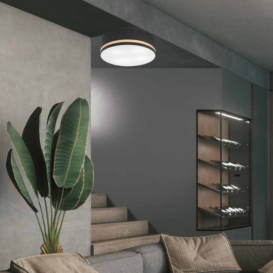 Плафон SIRJA STRIPE 4xE27/15W/230V Ø 45 см черен