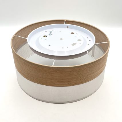 Плафон SIRJA WOOD 1xE27/15W/230V Ø 35 см бял/дъб