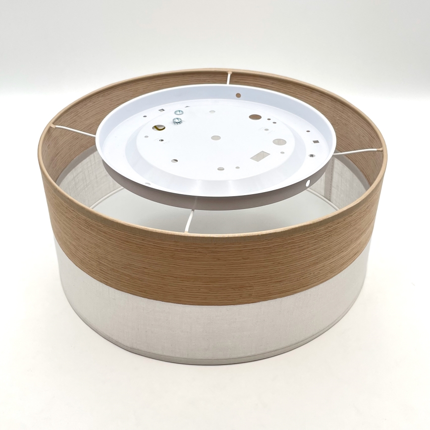 Плафон SIRJA WOOD 1xE27/15W/230V Ø 35 см бял/дъб