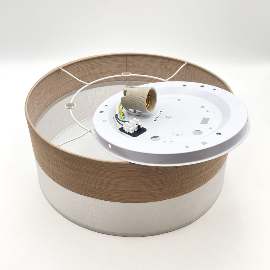 Плафон SIRJA WOOD 1xE27/15W/230V Ø 35 см бял/дъб