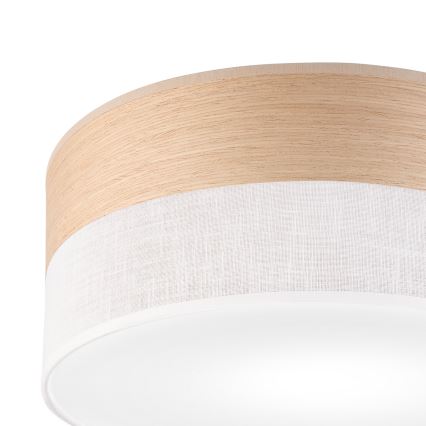 Плафон SIRJA WOOD 1xE27/15W/230V Ø 35 см бял/дъб
