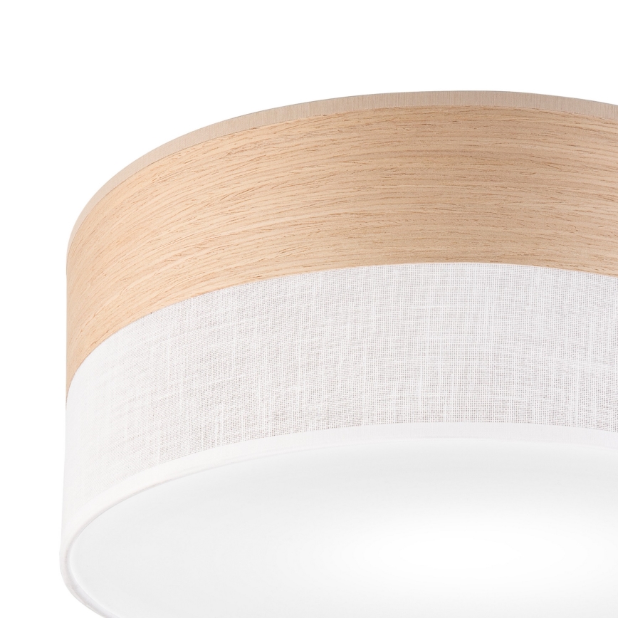 Плафон SIRJA WOOD 1xE27/15W/230V Ø 35 см бял/дъб