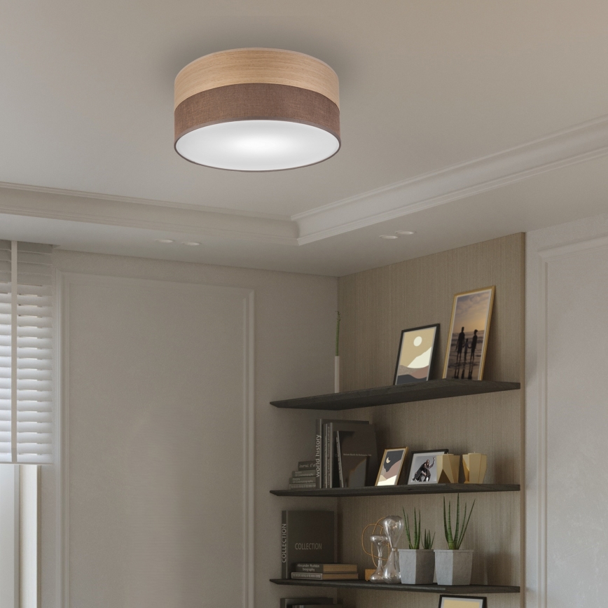 Плафон SIRJA WOOD 1xE27/15W/230V Ø 35 см кафяв/дъб