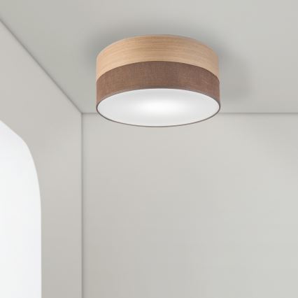 Плафон SIRJA WOOD 1xE27/15W/230V Ø 35 см кафяв/дъб