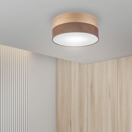 Плафон SIRJA WOOD 1xE27/15W/230V Ø 35 см кафяв/дъб