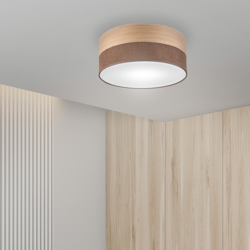 Плафон SIRJA WOOD 1xE27/15W/230V Ø 35 см кафяв/дъб