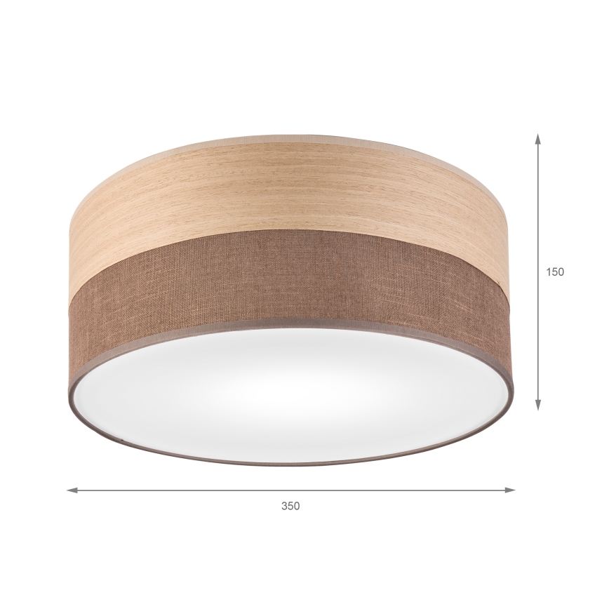 Плафон SIRJA WOOD 1xE27/15W/230V Ø 35 см кафяв/дъб