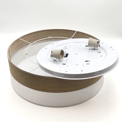 Плафон SIRJA WOOD 2xE27/15W/230V Ø 45 см бял/дъб
