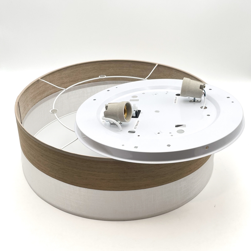 Плафон SIRJA WOOD 2xE27/15W/230V Ø 45 см бял/дъб