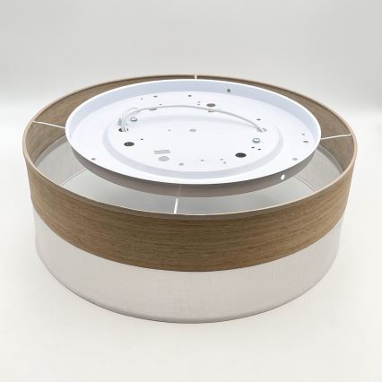 Плафон SIRJA WOOD 2xE27/15W/230V Ø 45 см бял/дъб