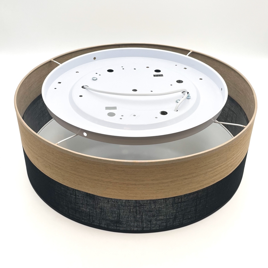 Плафон SIRJA WOOD 2xE27/15W/230V Ø 45 см черен/дъб