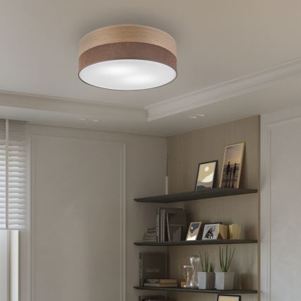 Плафон SIRJA WOOD 2xE27/15W/230V Ø 45 см кафяв/дъб