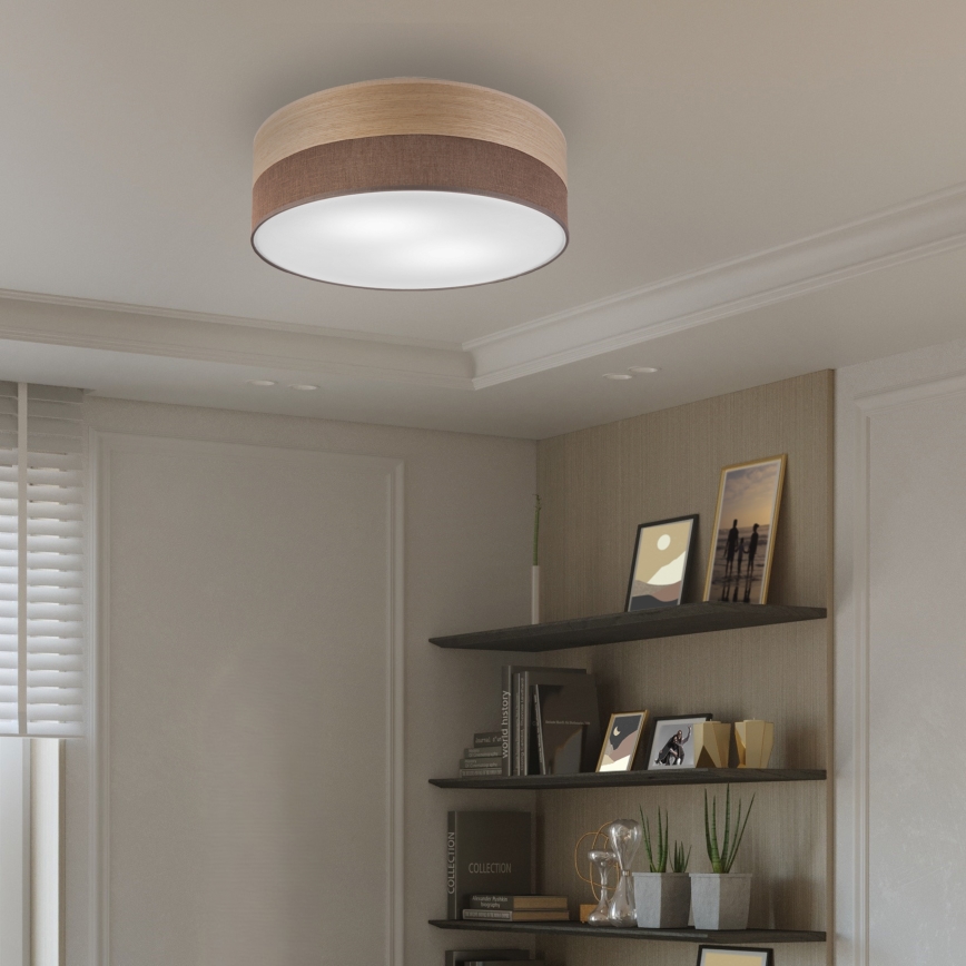 Плафон SIRJA WOOD 2xE27/15W/230V Ø 45 см кафяв/дъб