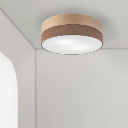 Плафон SIRJA WOOD 2xE27/15W/230V Ø 45 см кафяв/дъб