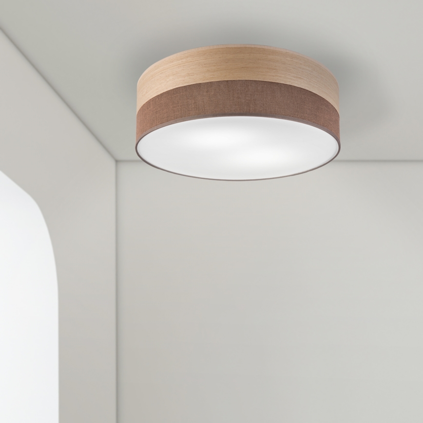 Плафон SIRJA WOOD 2xE27/15W/230V Ø 45 см кафяв/дъб