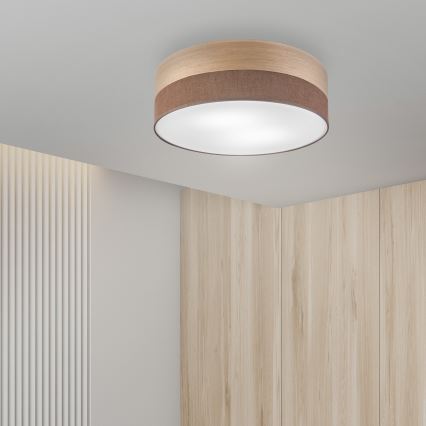 Плафон SIRJA WOOD 2xE27/15W/230V Ø 45 см кафяв/дъб