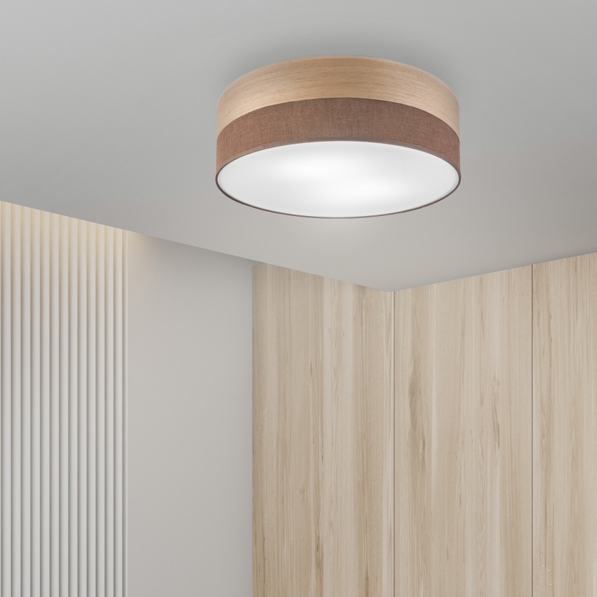 Плафон SIRJA WOOD 2xE27/15W/230V Ø 45 см кафяв/дъб