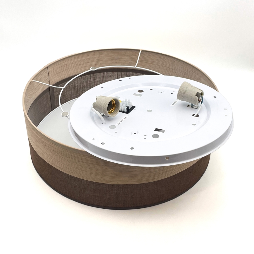 Плафон SIRJA WOOD 2xE27/15W/230V Ø 45 см кафяв/дъб