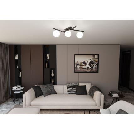 Плафон SMART 3xE14/10W/230V черен/бял