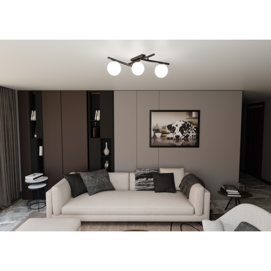 Плафон SMART 3xE14/10W/230V черен/бял