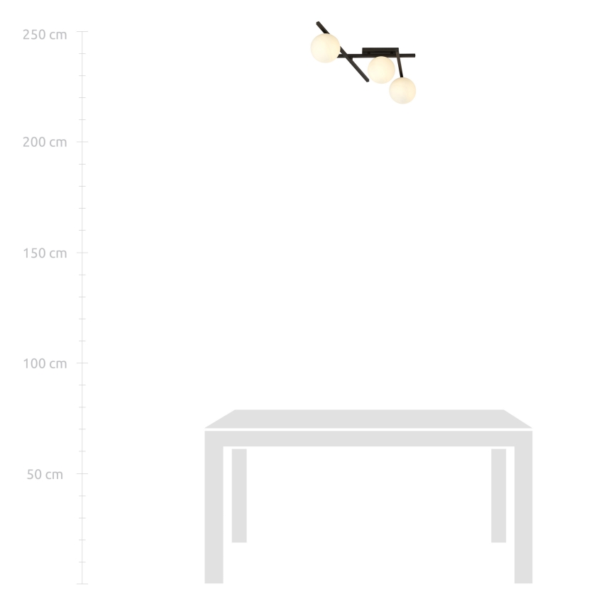 Плафон SMART 3xE14/10W/230V черен/бял