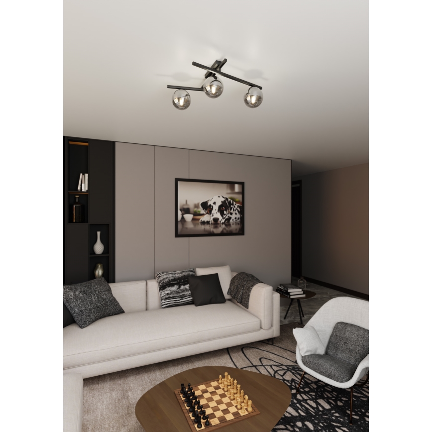 Плафон SMART 3xE14/10W/230V черен/сив